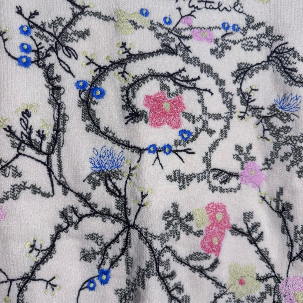 Christian Dior Embroidered crewneck cream sweater Small NWOT - Picture 2 of 15